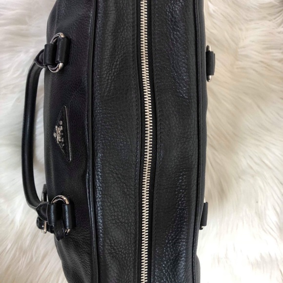 PRADA LEATHER BOSTON BAG BLACK EUC W/ INCLUSIONS ‼️FINAL‼️ - Picture 6 of 8